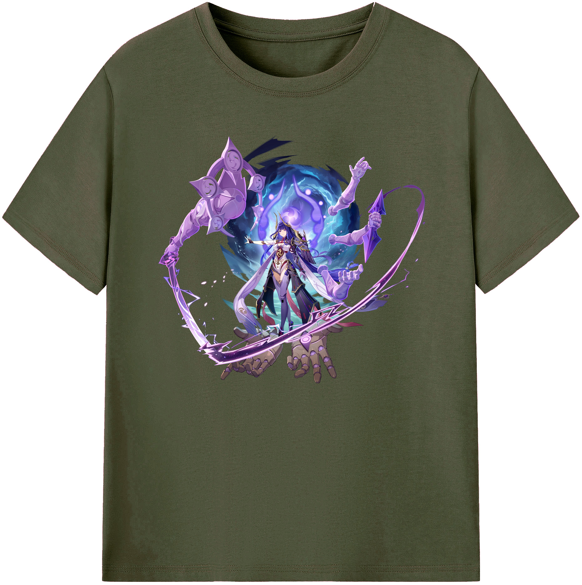 げんし神 雷電将軍 らいでんしょうぐん genshin Raiden Shogun 綿100％ メンズ半袖Tシャツ｜肌触りやわらか＆通気性